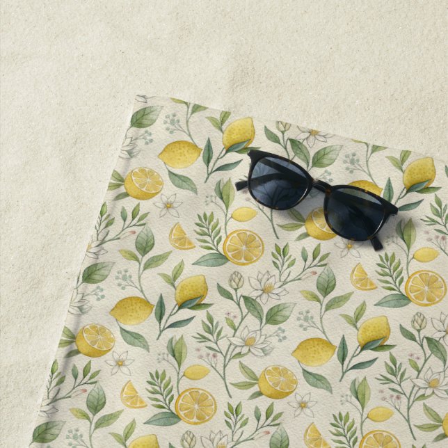 Lemons & Blume Pattern Strandtuch (Beispiel)