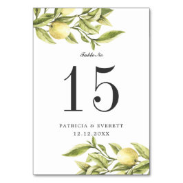 Lemons boho WEDDING Personalisierte Tischnummer