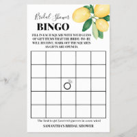 Lemons Brautparty Bingo Game Card