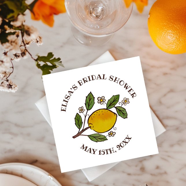 Lemons BRAUTPARTY Rustikales CUSTOM Serviette (Lovely Lemons BRIDAL SHOWER Rustic CUSTOM Paper Napkins
)