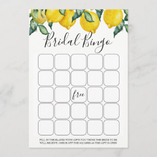 Lemons bridal bingo game einladung