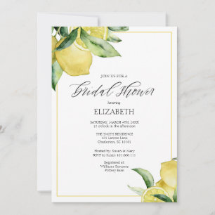 Lemons Bridal Dusche Einladung Gelbe Grenze