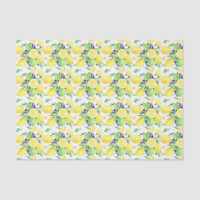 Lemons Damask Pattern Seidenpapier (Vorderseite)