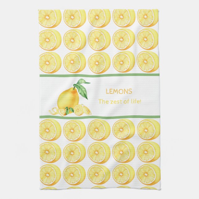 LEMONS Der Zest des Lebens Geschirrtuch (Vertikal)