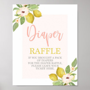 Lemons Diaper Raffle Dusche Zeichen Poster