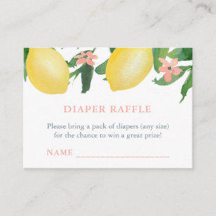 Lemons Diaper Raffle Ticket für Girl Baby Dusche Begleitkarte
