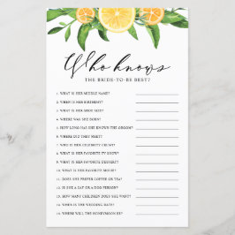 Lemons, die Braut das beste Duschspiel kennen