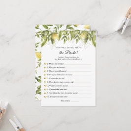 Lemons, die die Bride Best Game Einladung kennen