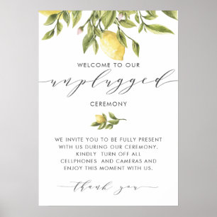 Lemons Elegant Calligraphy Unplugged Zeremonie Poster
