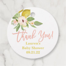 Lemons Floral Favor Tags