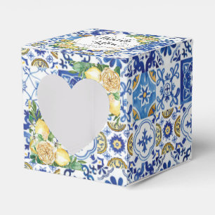 Lemons floral mediteranean Mosaik Tiles Wedding Geschenkschachtel