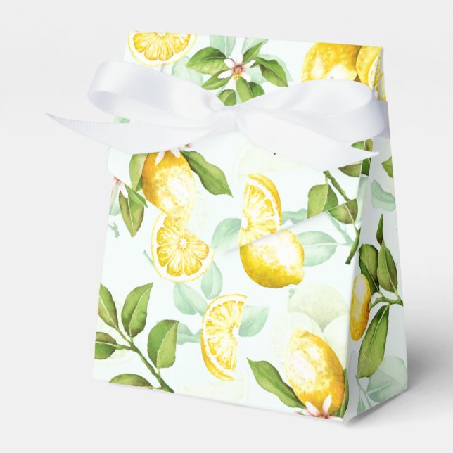 Lemons Frucht Wasserfarbe Sommerfrucht Muster Minz Geschenkschachtel (Vorderseite)