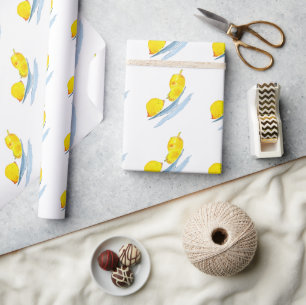 Lemons gelbe Aquarellkunst Geschenkpapier