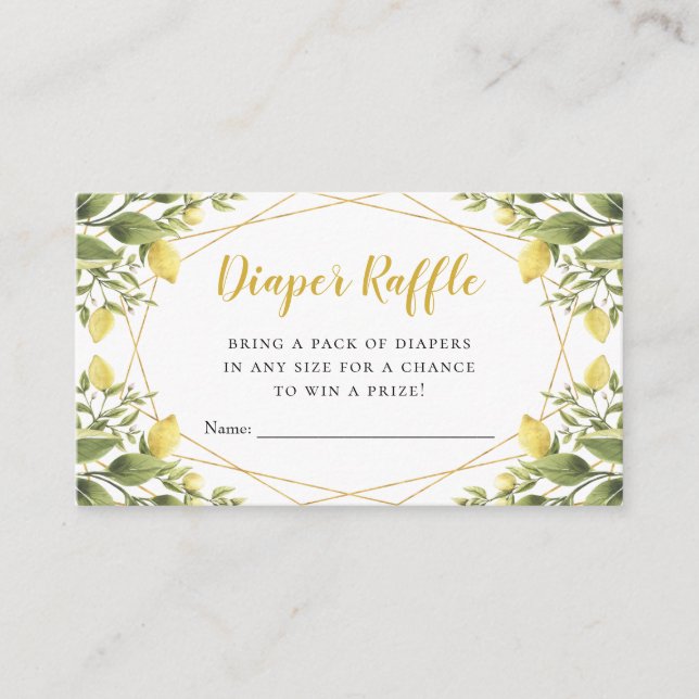 Lemons Greenerenery Baby Duwer Diaper Raffle Begleitkarte (Vorderseite)