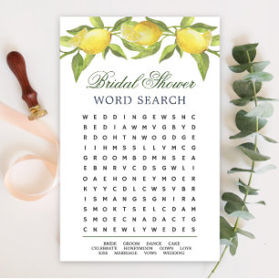 Lemons & Greenerity Word Search Brautparty Game