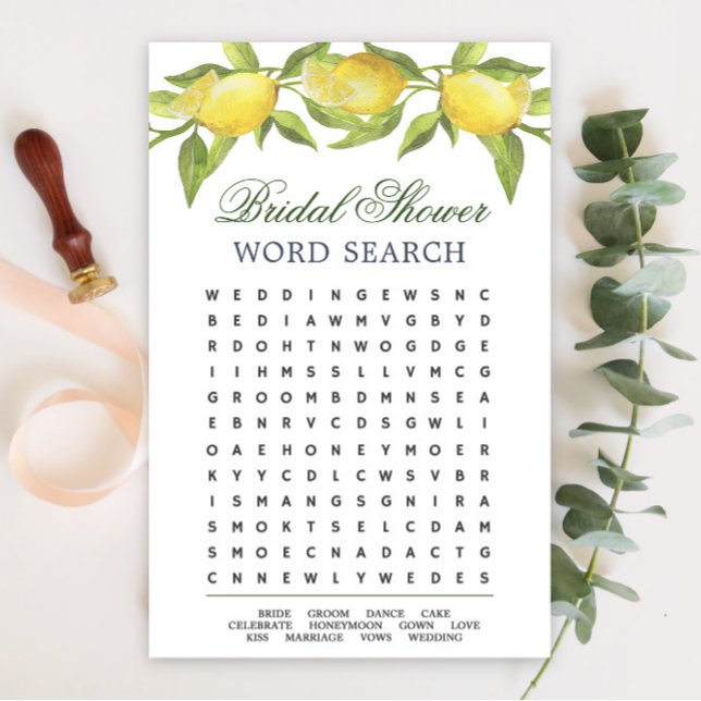 Lemons & Greenerity Word Search Brautparty Game (Von Creator hochgeladen)