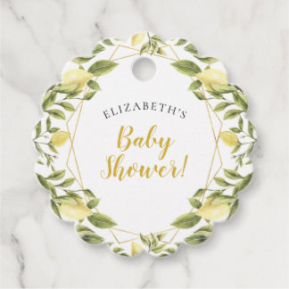 Lemons Greenery Baby Shower Geschenkanhänger