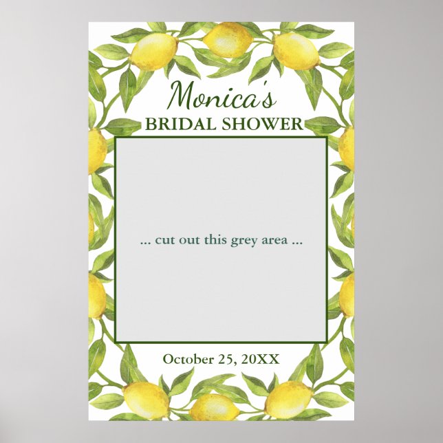 Lemons Greenery Blossom Brautparty Foto Prop Poster (Vorne)