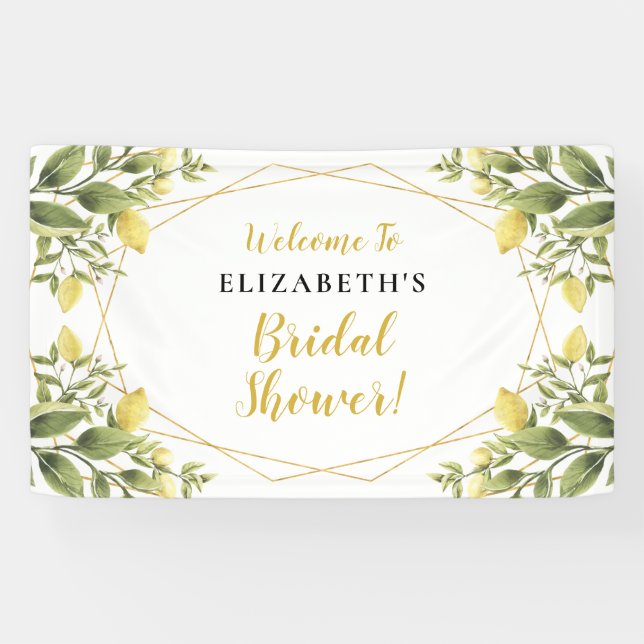 Lemons Greenery Brautparty Banner (Horizontal)