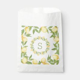 Lemons Greenery Monogram Elegant Geschenktütchen