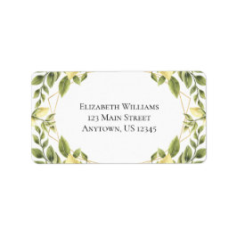 Lemons Greenery Rücksendeadresse Adressaufkleber
