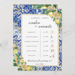 Lemons Greenery Wedding Order of Event Willkommen Programm