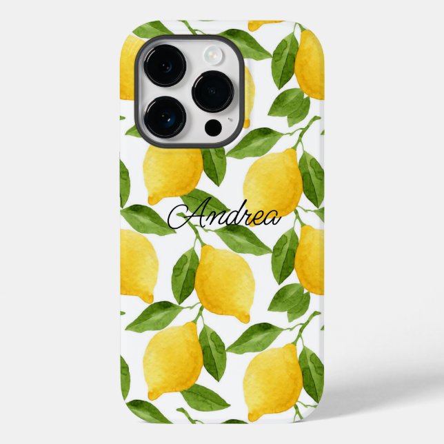 Lemons iPhone Case mit Monogramm (Rückseite)