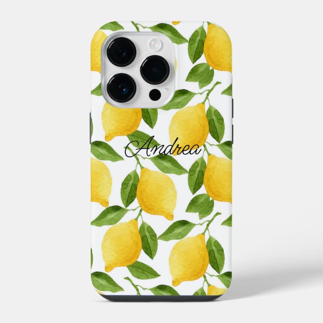 Lemons iPhone Case mit Monogramm Hülle (Rückseite)