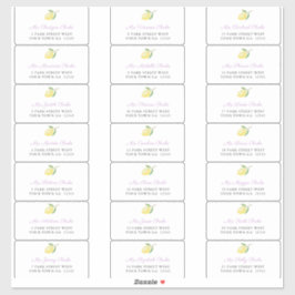 Lemons Lavender Charcoal Guest Envelope Adresse Aufkleber