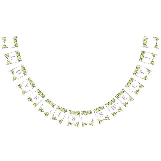 Lemons Lavender Citrus Polterabend Party Wimpelkette (Alle)