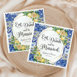 Lemons Mediterranes Mosaik Wedding Eat Drink Serviette