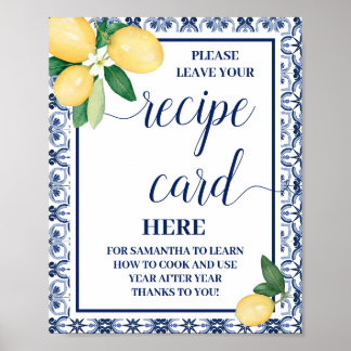 Lemons Mediterranes Verlass Rezept Card Duschzeich Poster