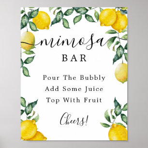 Lemons Mimosa Bar Sign Poster