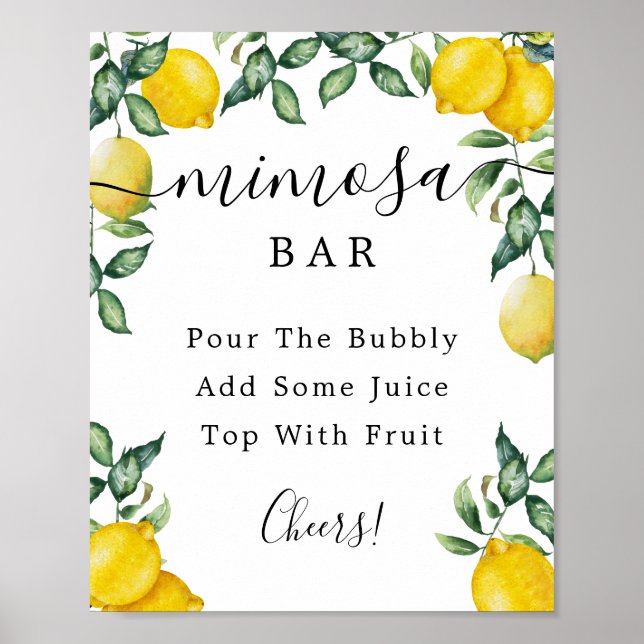 Lemons Mimosa Bar Sign Poster (Vorne)