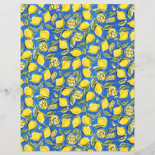Lemons Muster gelbes blaues Blatt