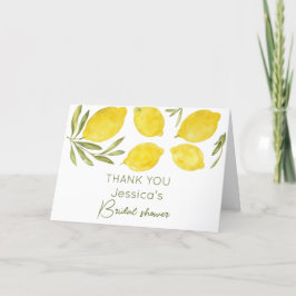Lemons Olive Branch Gelbes italienisches Brautpart Dankeskarte