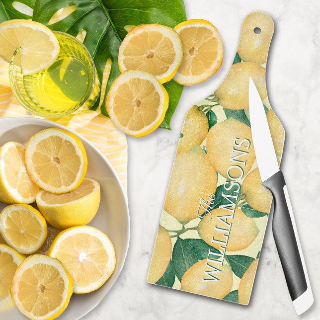 Lemons Personalisiert Glass Schneidebrett (Lemons Personalized Glass Cutting Board)