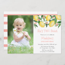 Lemons Pink ZWEI Sweet Girl Birthday Party Bild