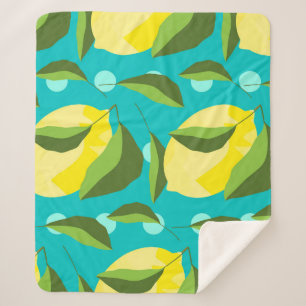 Lemons Polka Dot: Blue Background. Sherpadecke