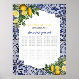 Lemons Portugiesisch Tiles Wedding Chart Poster