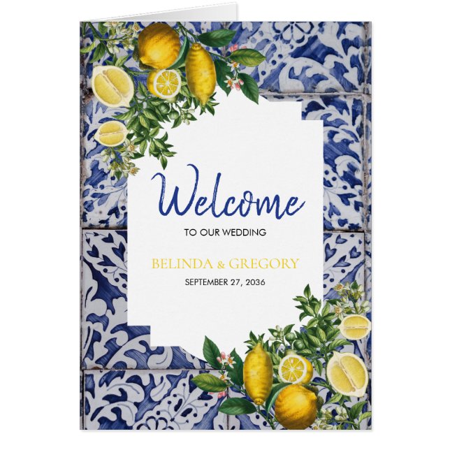 Lemons Portugiesisch Tiles Wedding Order of Servic (Vorne)