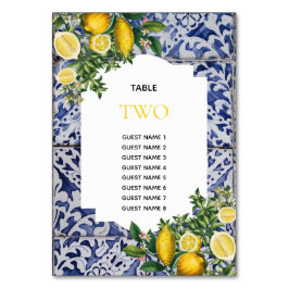 Lemons Portugiesisch Wedding Tischnummer Guest Nam