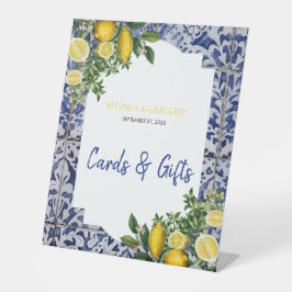 Lemons Portugiesische Tiles Wedding Cards & Gifts Sockelschild
