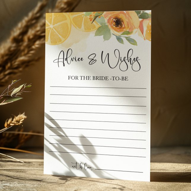 Lemons Ratgeber und wünscht Brautparty Game Card Einladung (Von Creator hochgeladen)