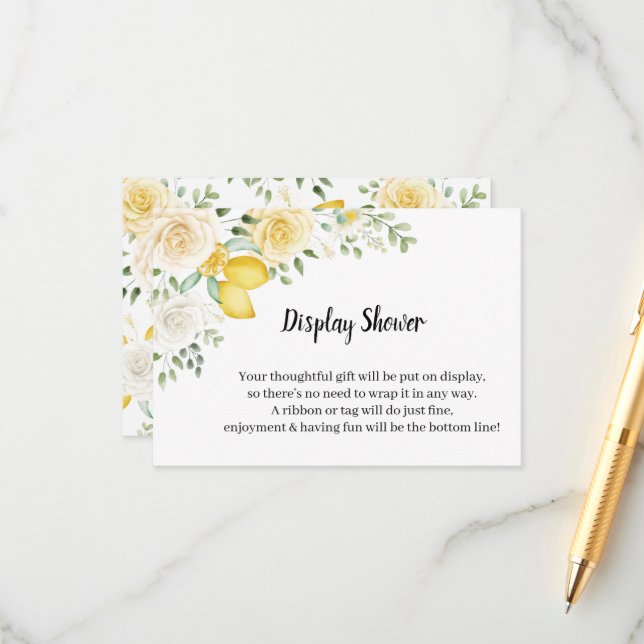 Lemons&Rose Brautparty-Einschließungskarte anzeige Begleitkarte (Vorderseite/Rückseite Beispiel)