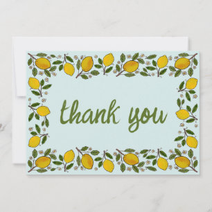 Lemons Rustic CUSTOM BABY SHOWER Dankeskarte