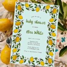 Lemons Rustic CUSTOM QR Code BABY SHOWER