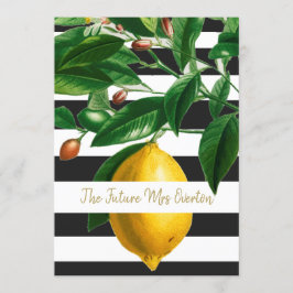 Lemons Schwarz-weiß Strip Moderner Chic Einladung