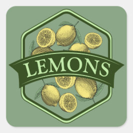 LEMONS-Sticker - Anpassbar Quadratischer Aufkleber