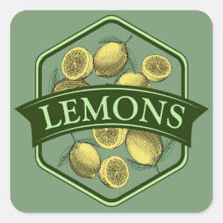 LEMONS-Sticker - Anpassbar Quadratischer Aufkleber